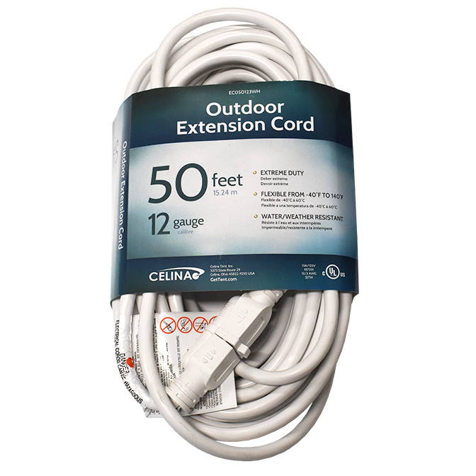 50ft white outdoor extension cord