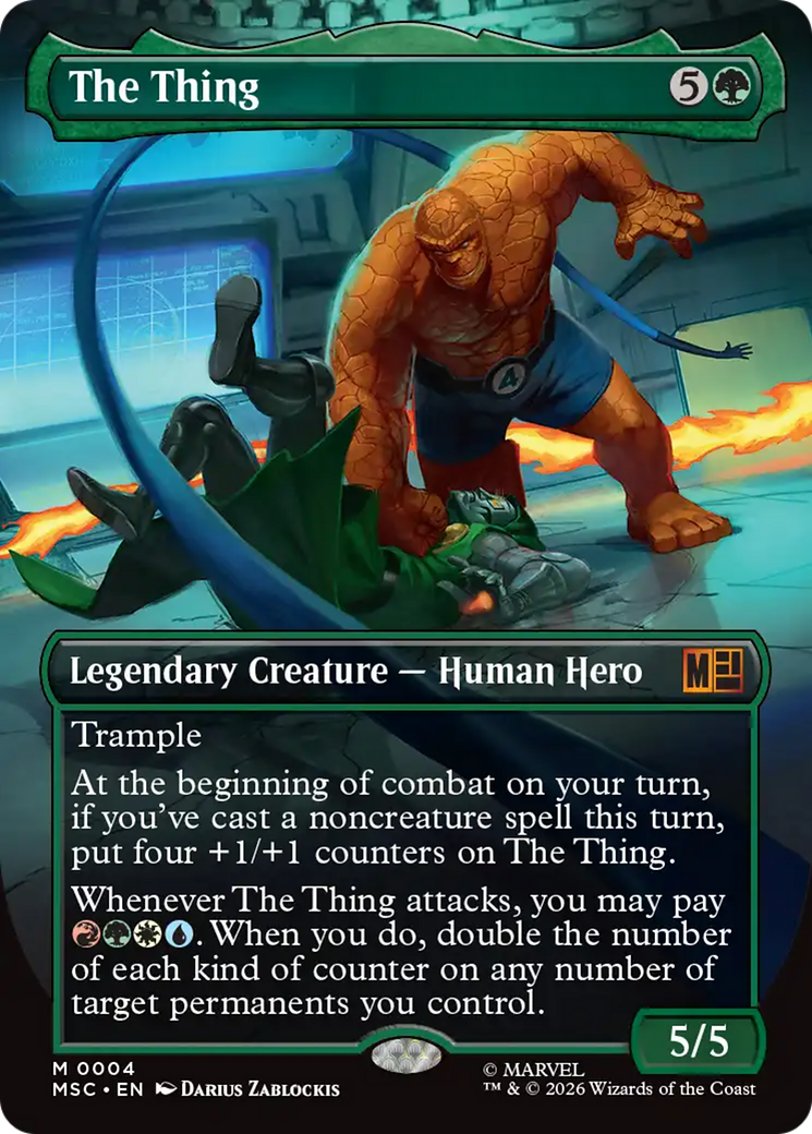 The Thing's card from the MTG crossover.