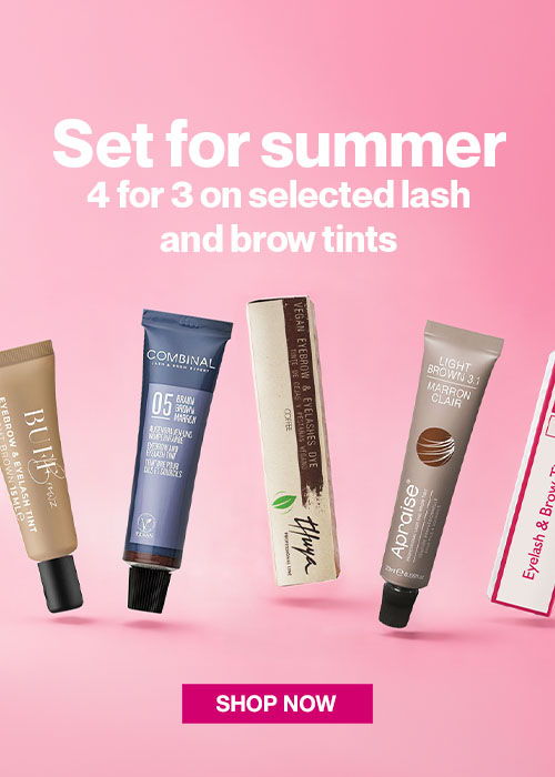 Set for summer: 4 for 3 on selected lash and brow tints.