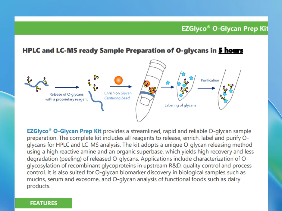 HPLC and LC-MS sample preparation of O-glycans in 5 hours.