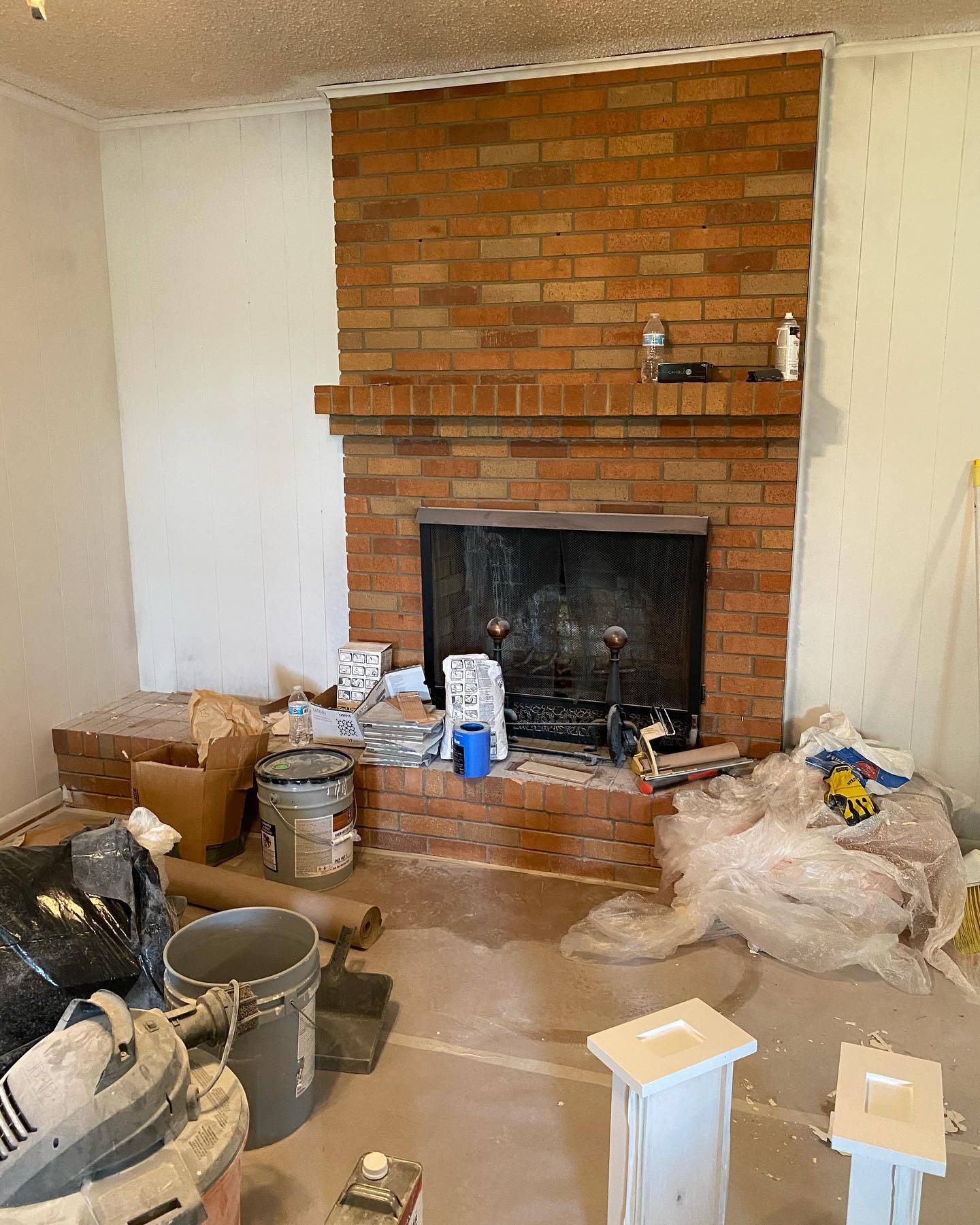How to Paint a Brick or Stone Fireplace