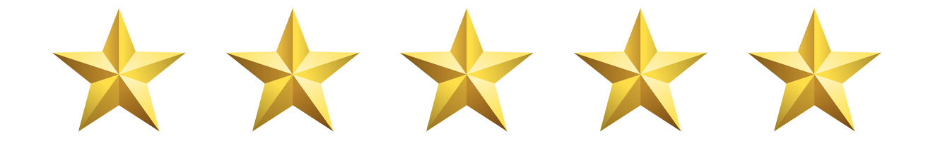 Five gold five-point stars in a horizontal row on a light grFive gold five-point stars in a horizontal row on a light gray background, styled with metallic gradients and dimensional shading.ay background, styled with metallic gradients and dimensional shading.