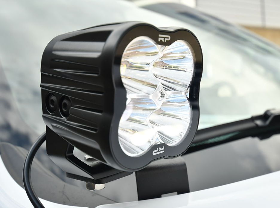 RP Spot light pod installed on hood-line of vehicle