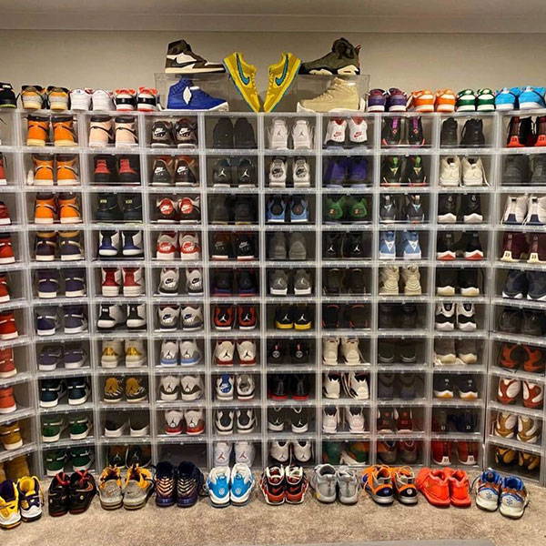 Drop Front Sneaker Display Cases - Clear