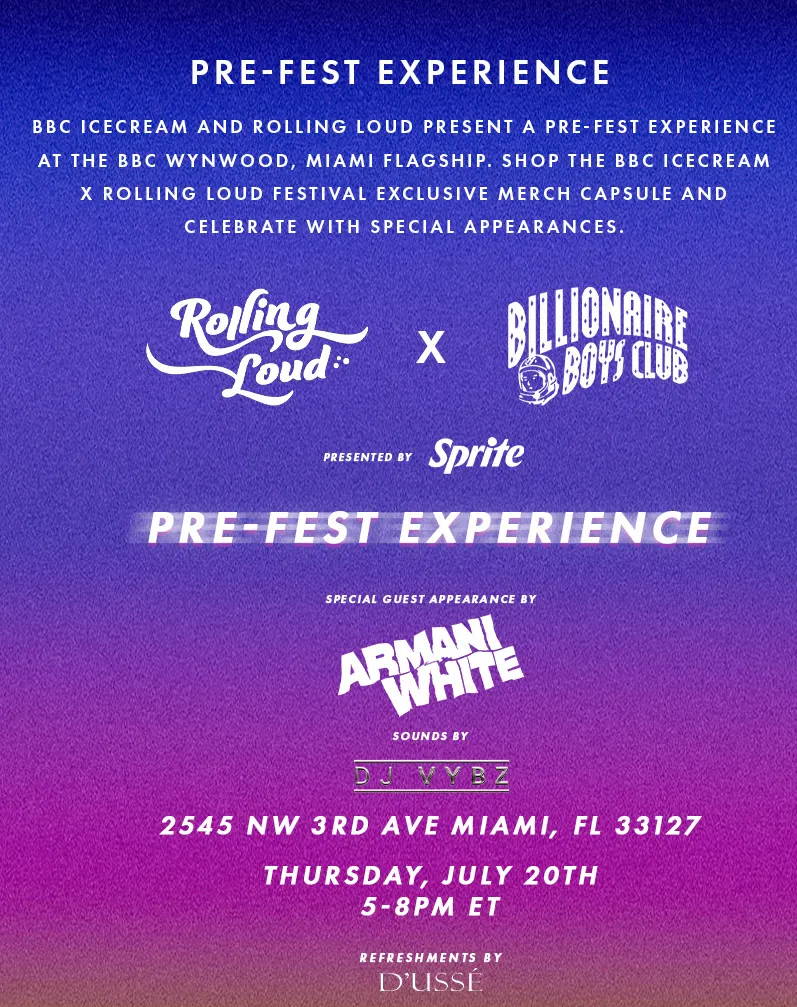 Billionaire Boys Club ICECREAM x Rolling Loud Miami '23 Merch