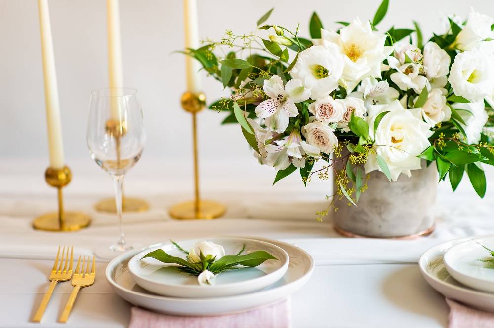 Table Setting with Greenery