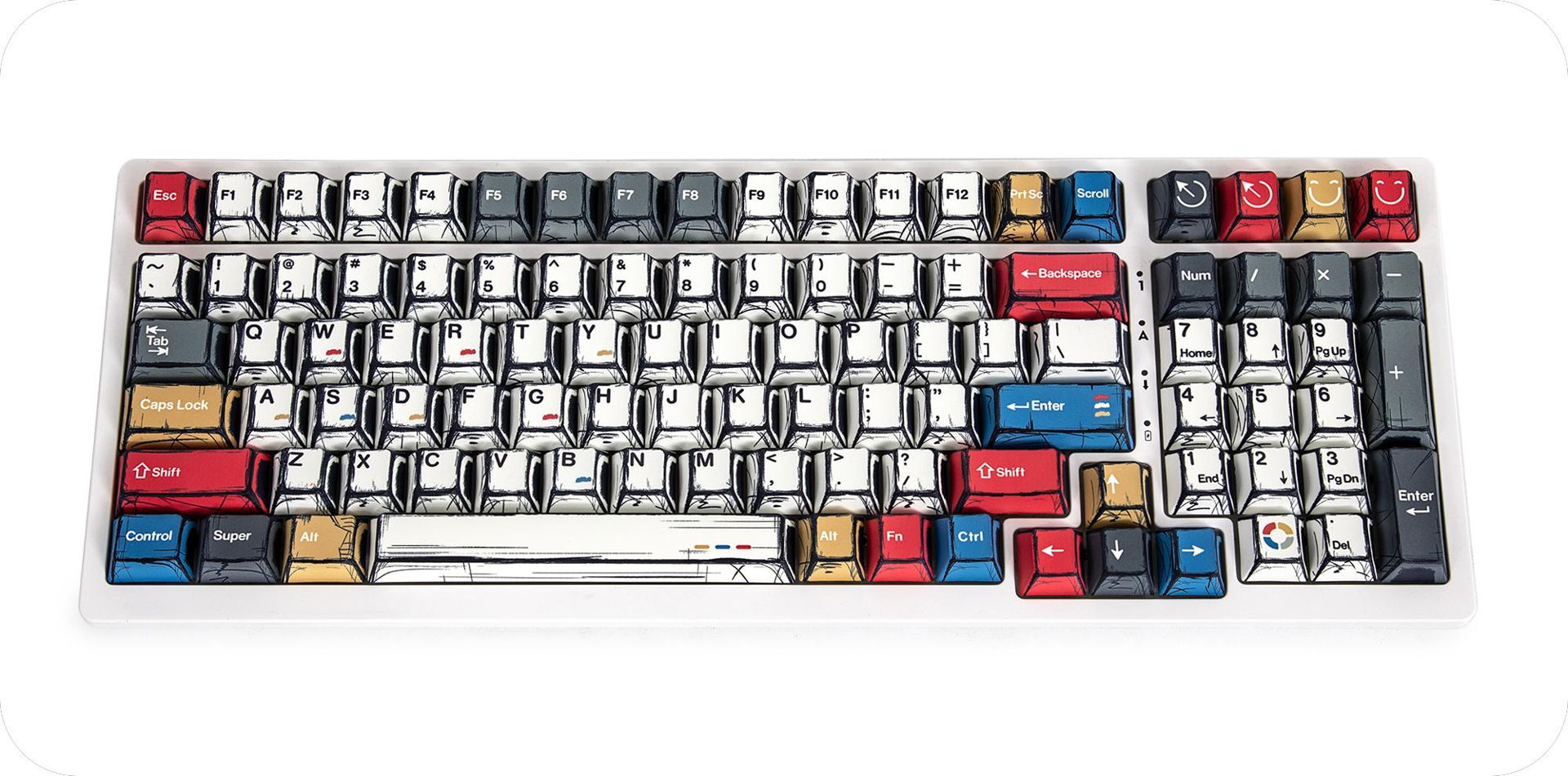 Comic Line Cherry Profile Keycaps Set - Vibe Gaming