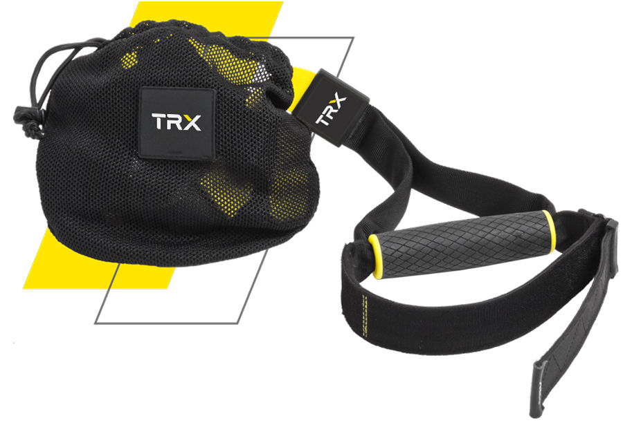 TRX suspension training equipment with a strap and handle.