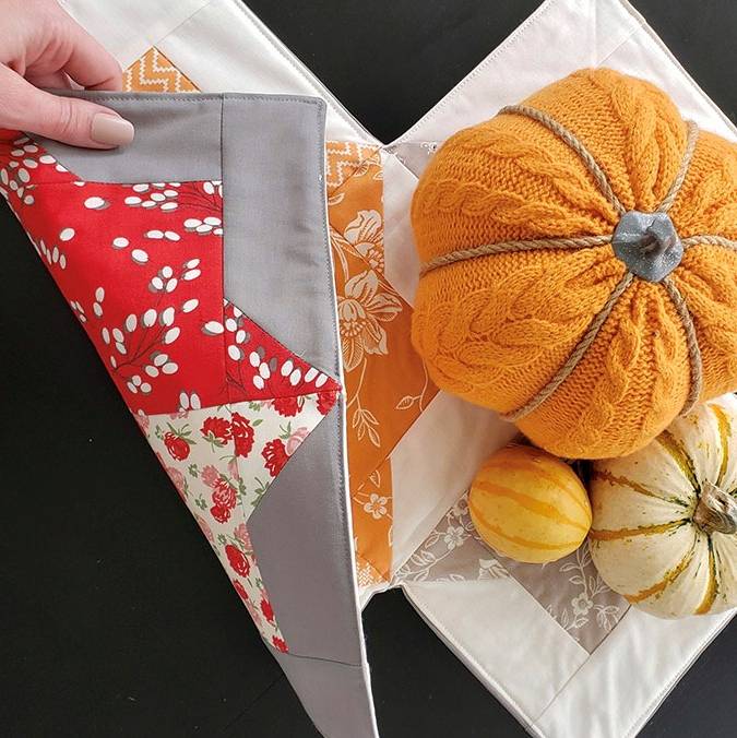 DIY Fall Home Decor - Double Square Star Reversible Runner by Missouri Star