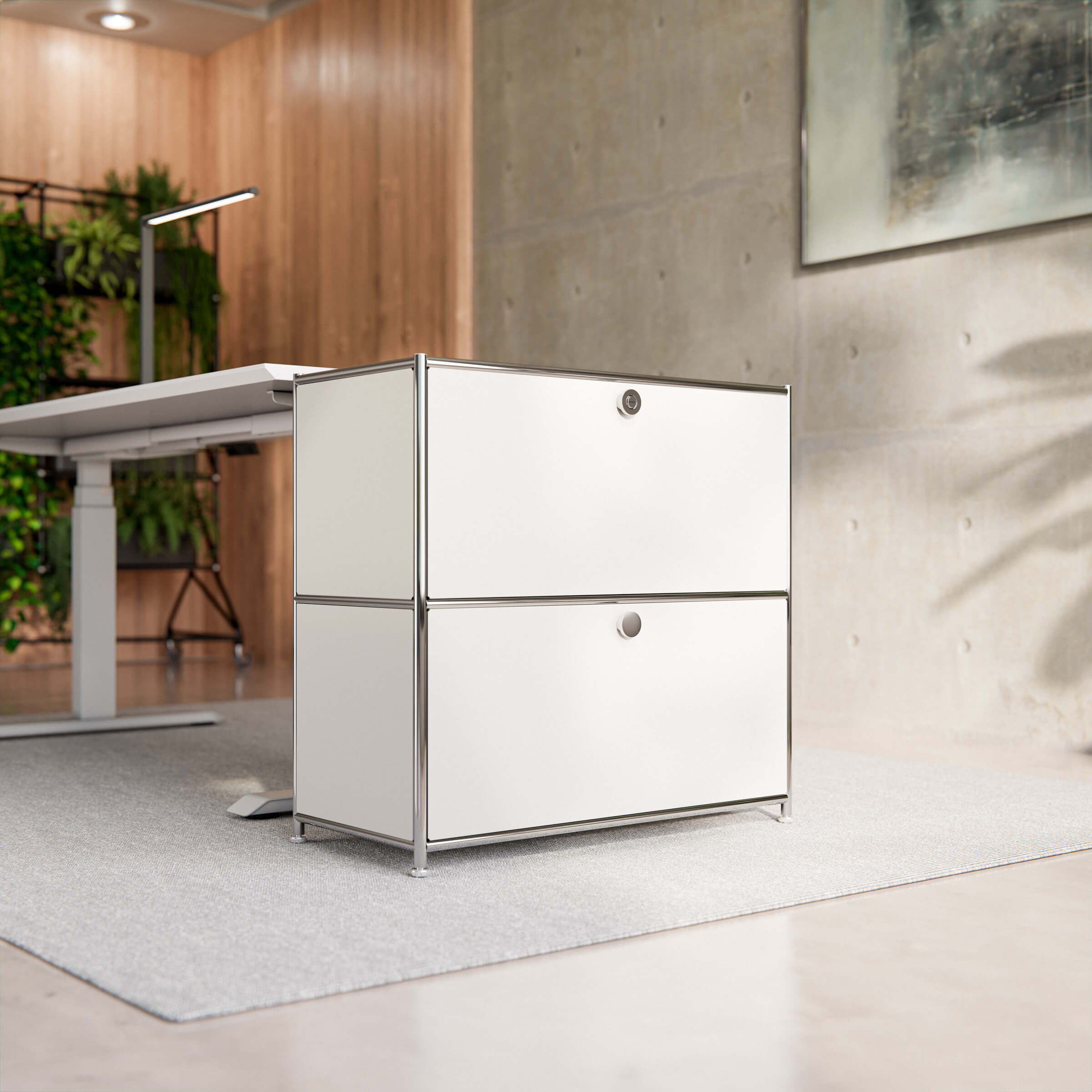 Cubox Kommode, 2 Ebenen, 2 Klappen