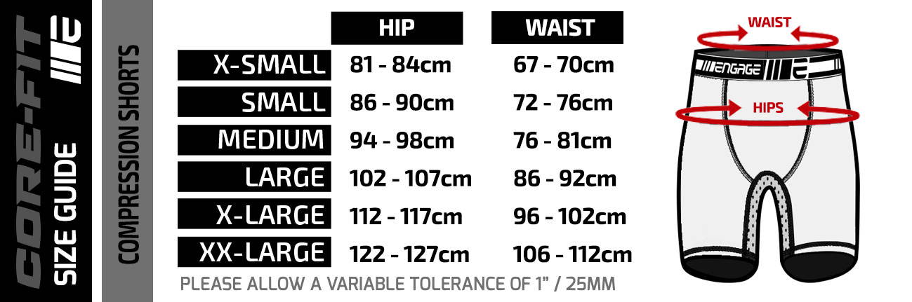 Compression Pants - Size Guide - Engage®