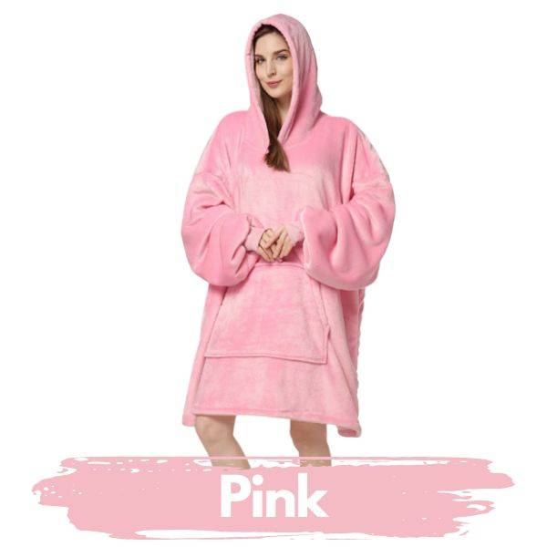 Pink hooded blanket