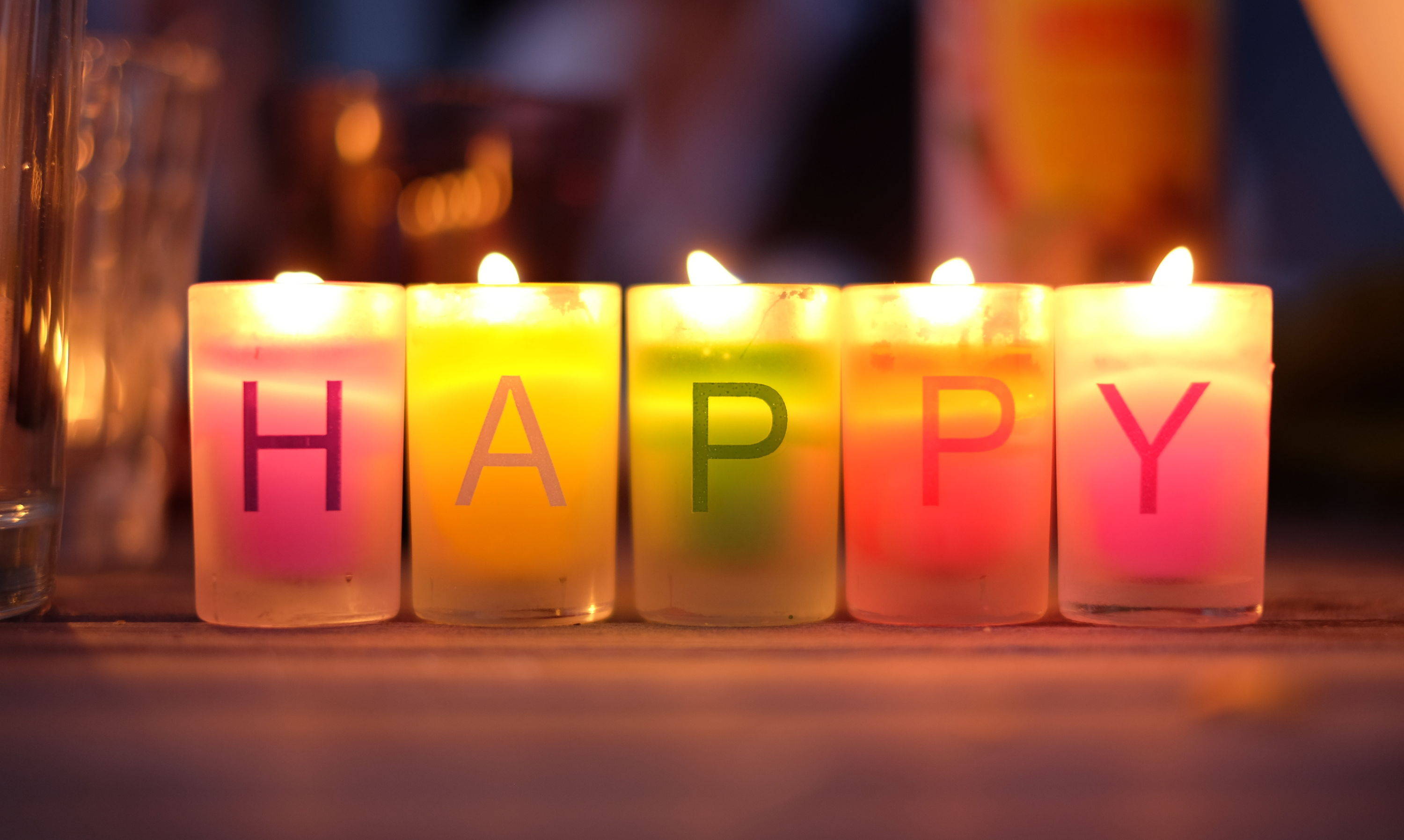 candles that spell happy