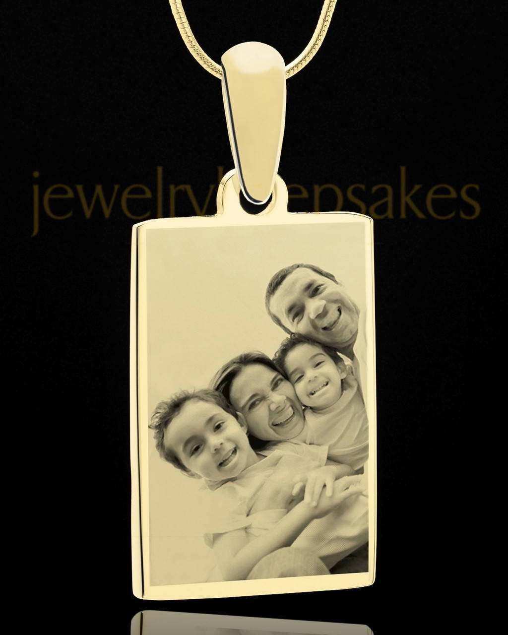Gold Plated Rectangle Photo Pendant