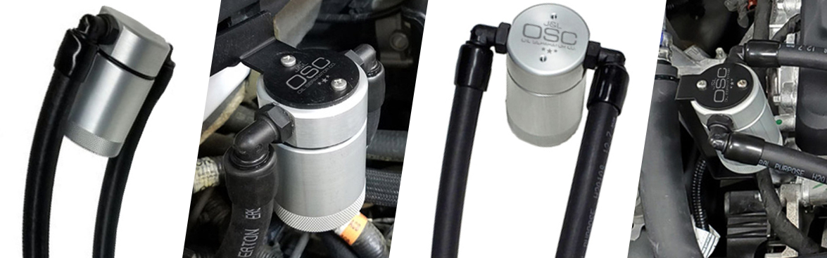 Photo collage of air oil separators for off-road vehicles.