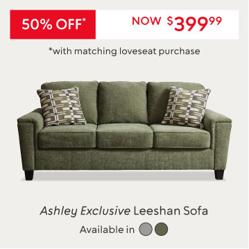 Save 50% on the Leeshan sofa when you buy the matching loveseat, now $399.99