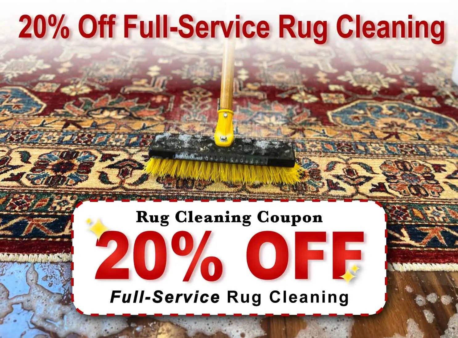 20% off full-service rug cleaning coupon from Kaoud Rugs and Carpet