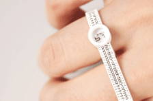 Ring sizer used on finger.