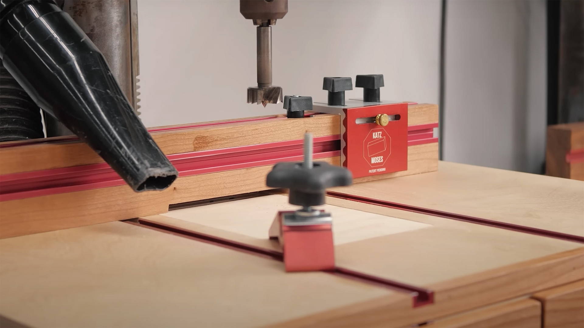 stop block on a drill press table