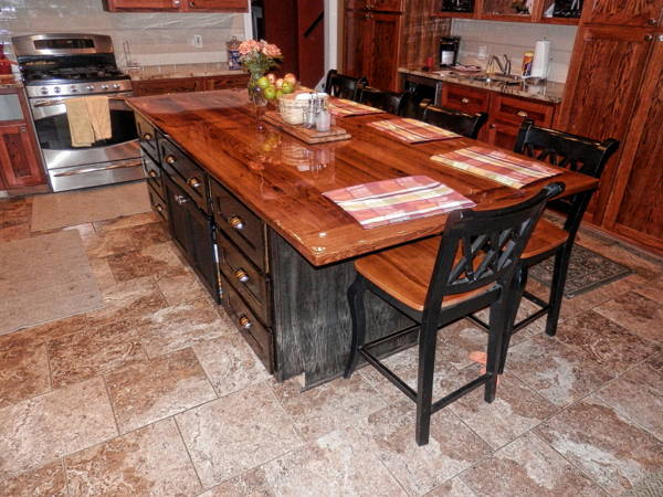 A wood epoxy countertop