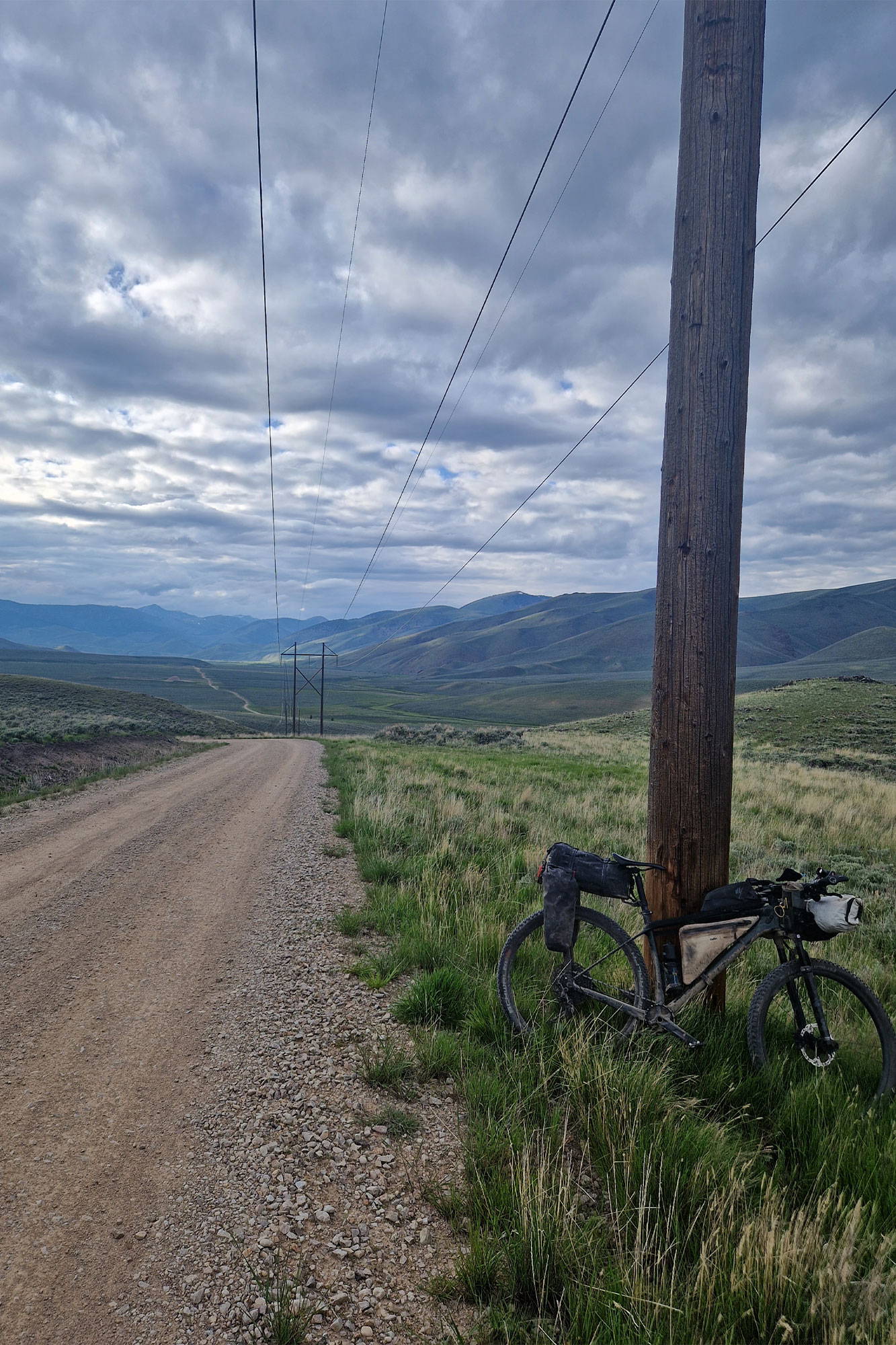 Long view of a track through a valley