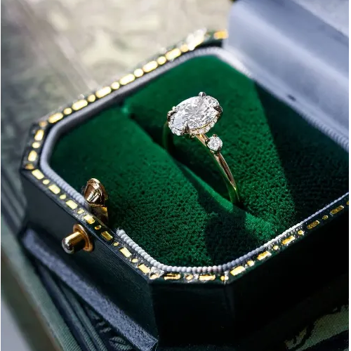 ring in green velvet box