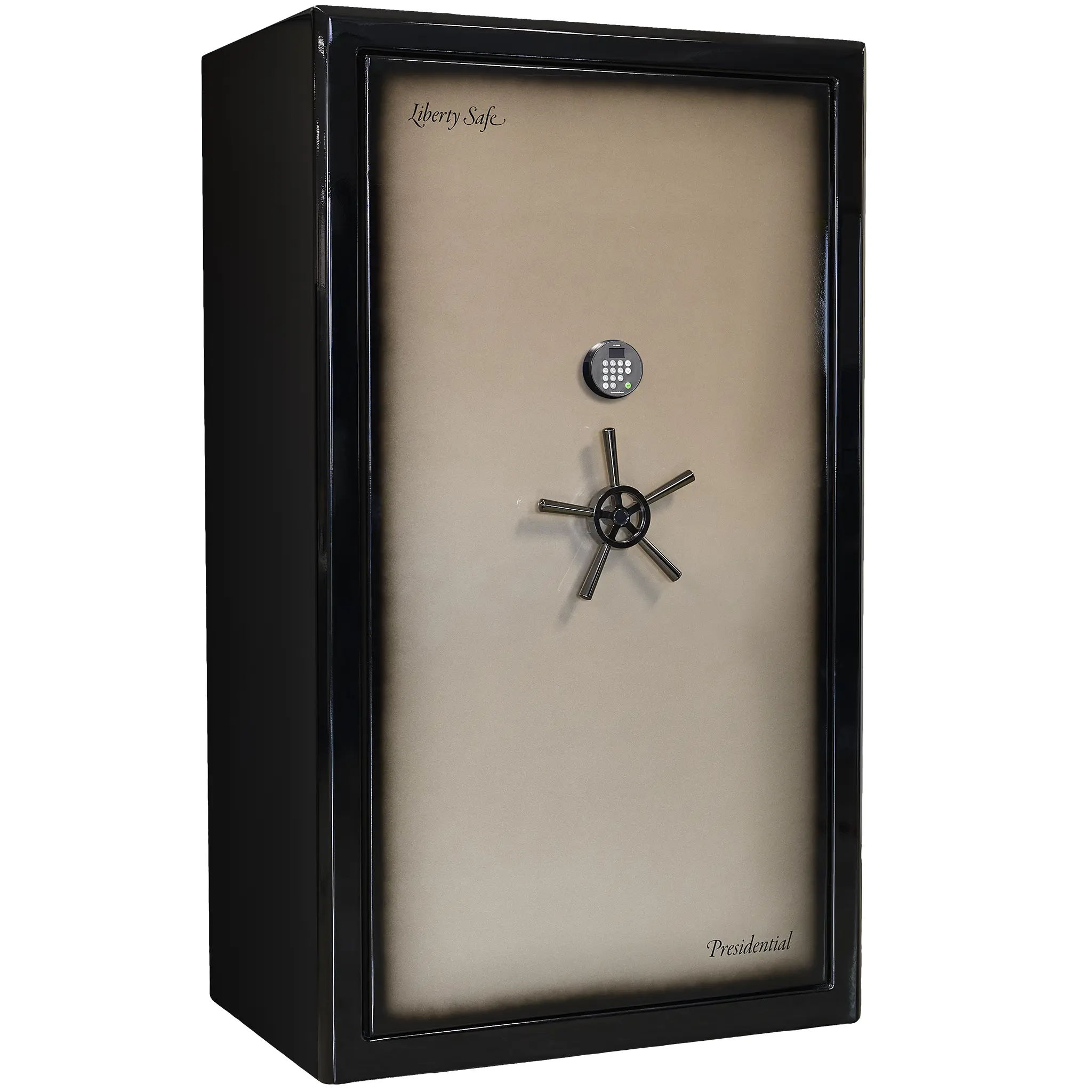 Liberty Safe Presidential Signature in Champagne Gloss with black chrome hardware