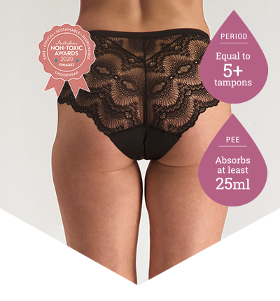 Shop Lab Verified Period Panties - Full Brief Lace Black - JustnCase by Confitex