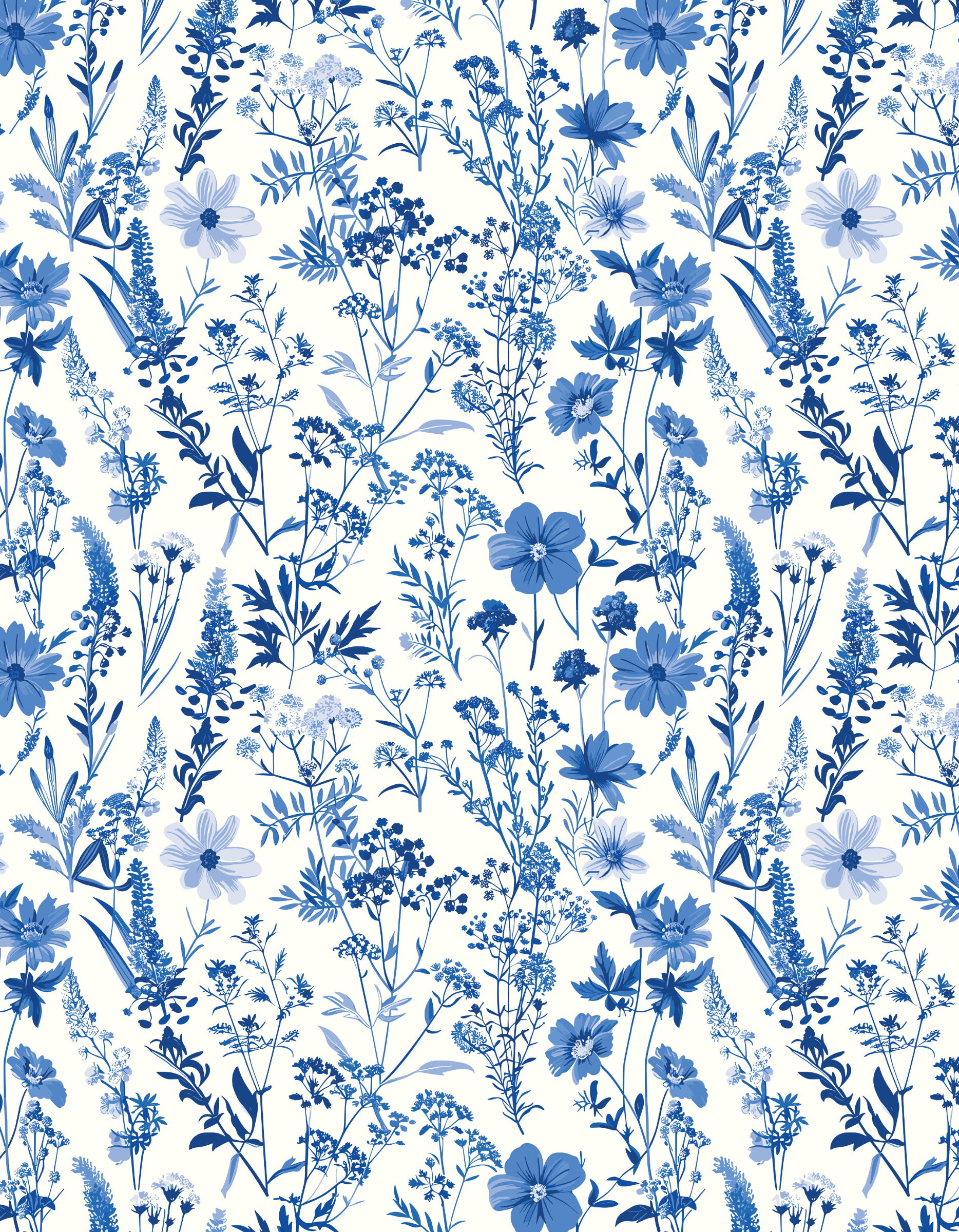 blue and white floral cover printable.