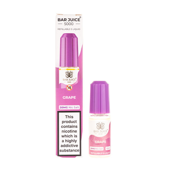 A picture of Grape Nic Salt E-Liquid by Bar Juice 5000