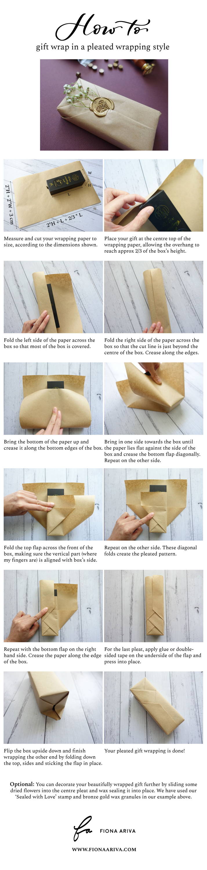 How to gift wrap in a pleated wrapping style