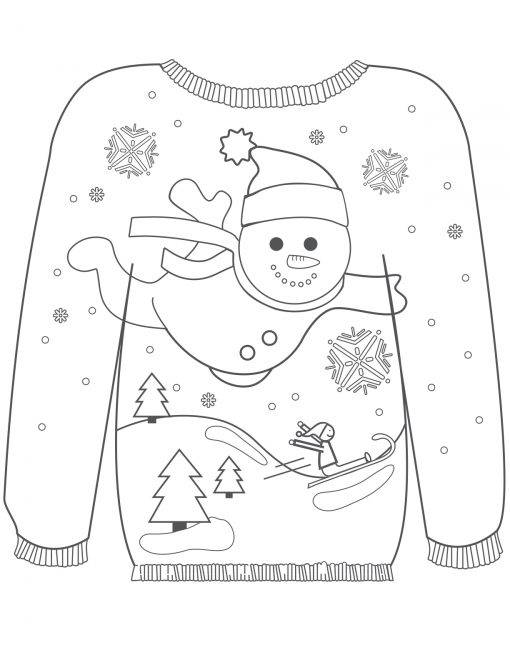 Christmas Sweater Coloring Pages Printable for Free Download