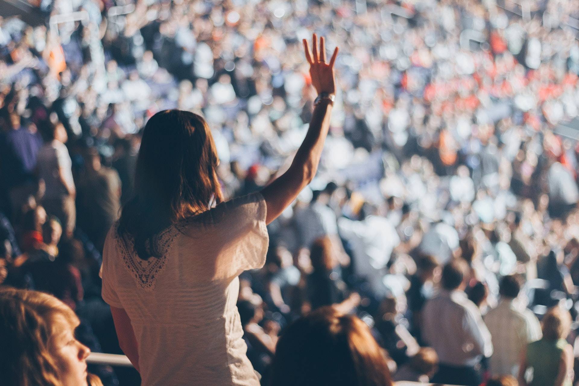 Person in crowd at music festival
