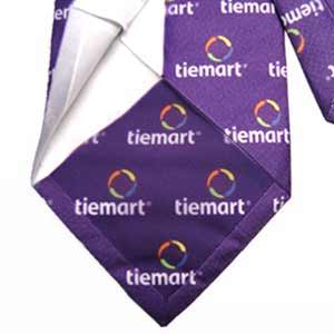 Dye Sublimation Tie Example 2, showing the back of the tie with the design not printed under the fabric