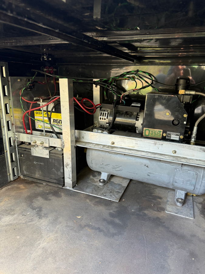 Alternate angle Nathan AirChime K5LA bells or underbody locomotive horn install Glenn's 2020 Silverado 6500HD gallery photo 7