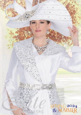 Elegance Fashions | 2024 Elite Champagne Upscale Women Church Suits Knits Dresses and Hats