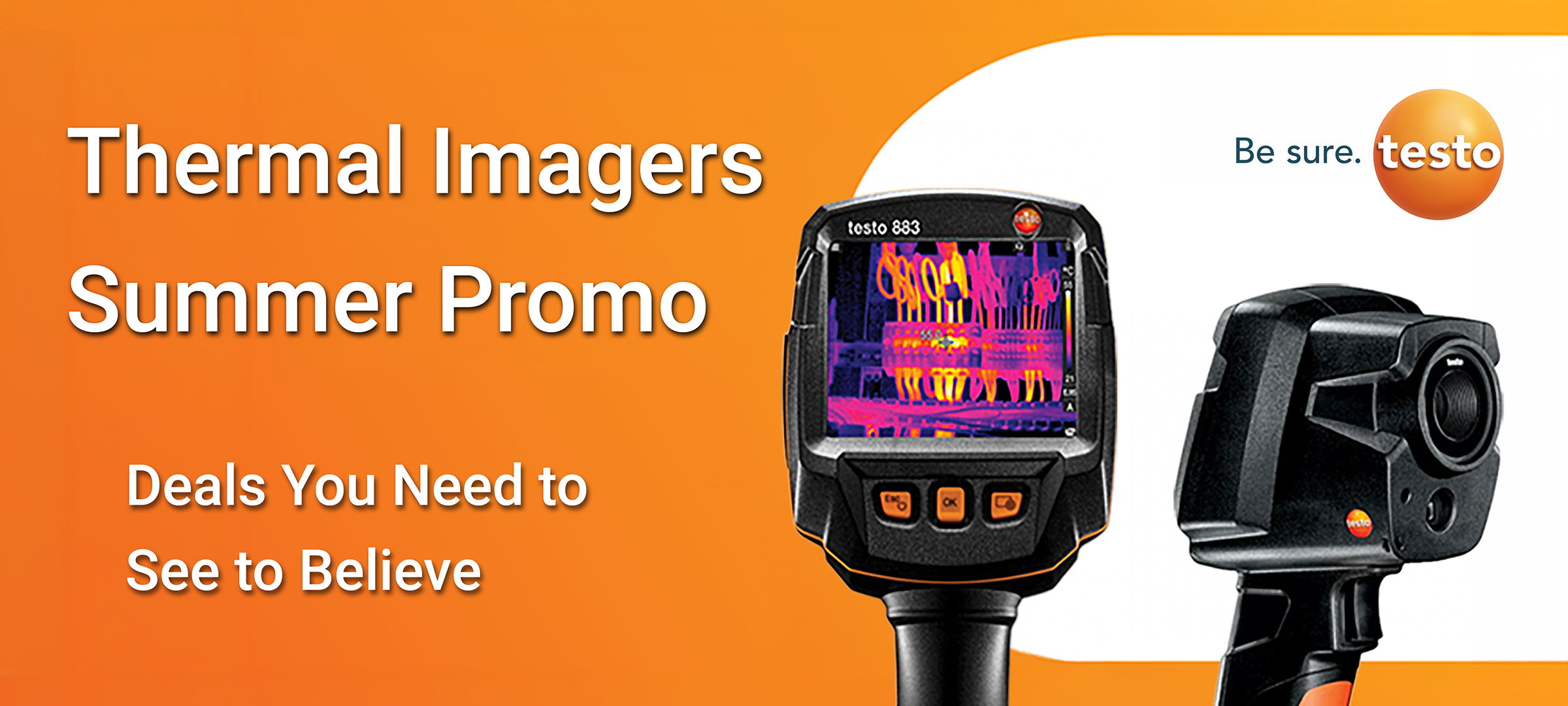Testo thermal imagers summer promo banner highlighting deals you need to see to believe.