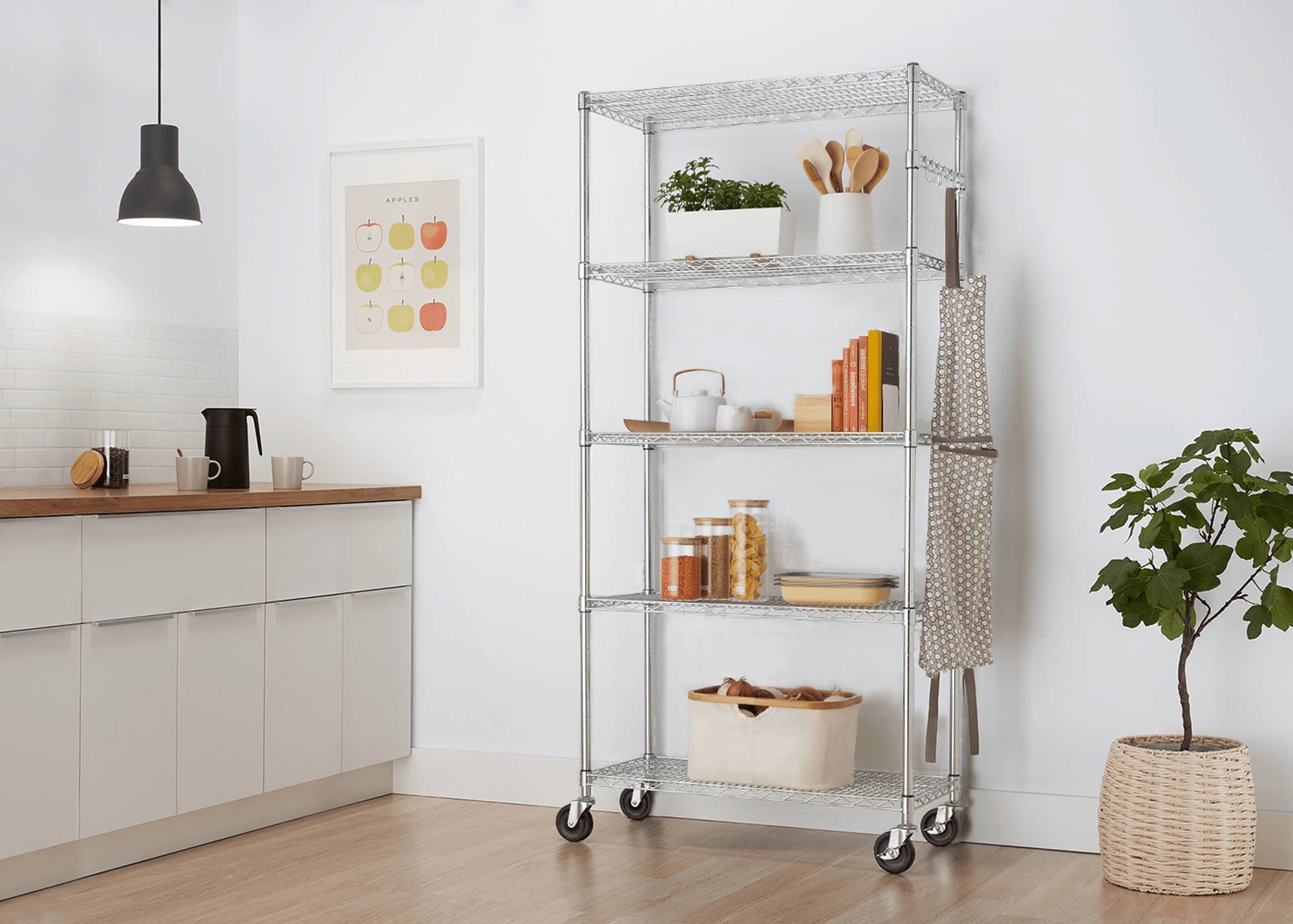 chrome wire shelving rack for kitchen