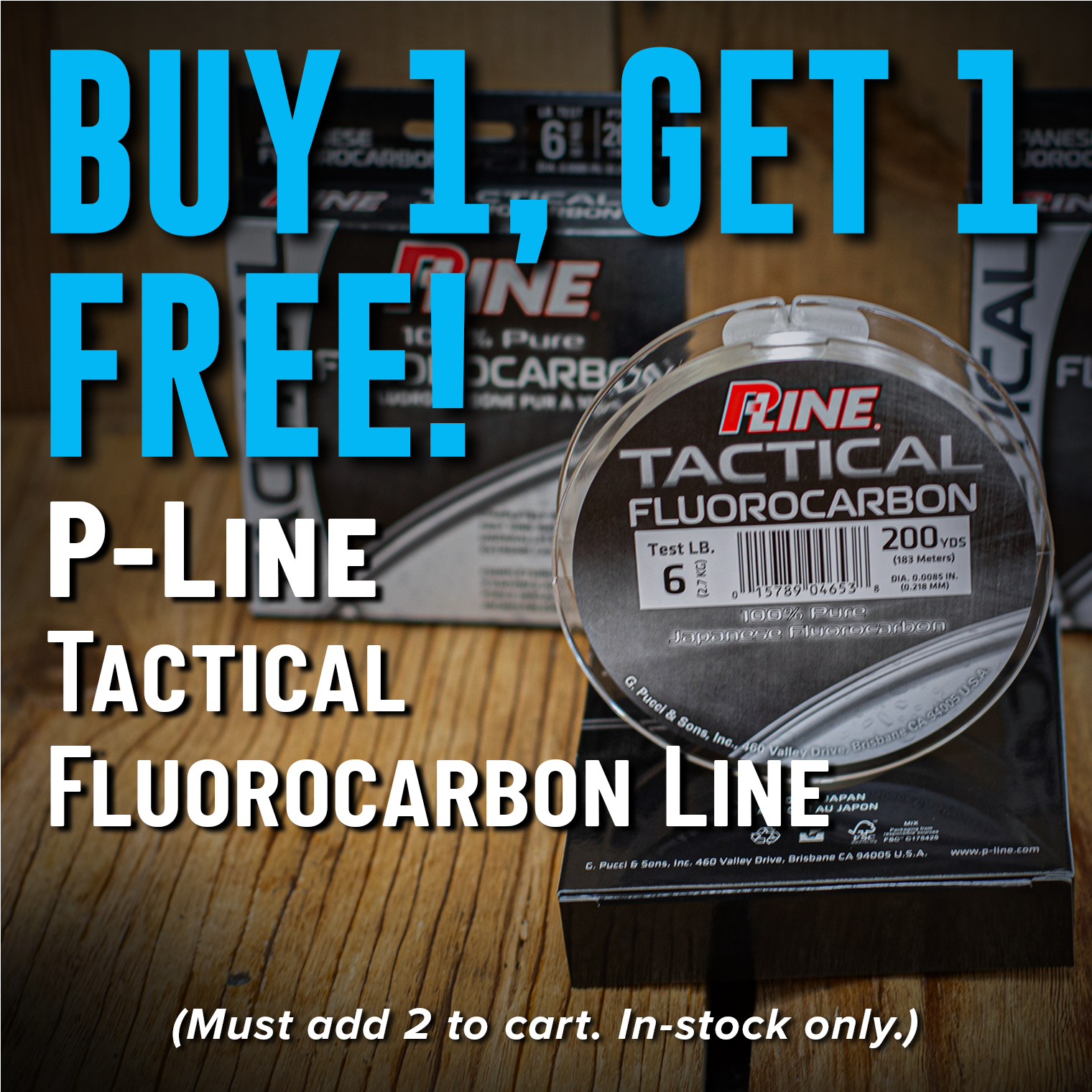 BOGO P-Line Tactical Fluorocarbon Line (Must add 2 to cart. In-stock only.)