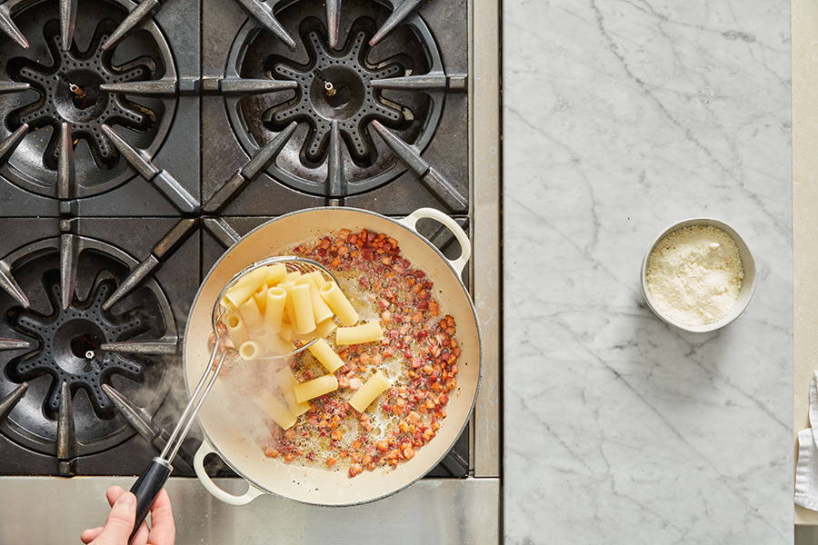 Cast Iron Skillet Pizza all'Amatriciana - DeLallo