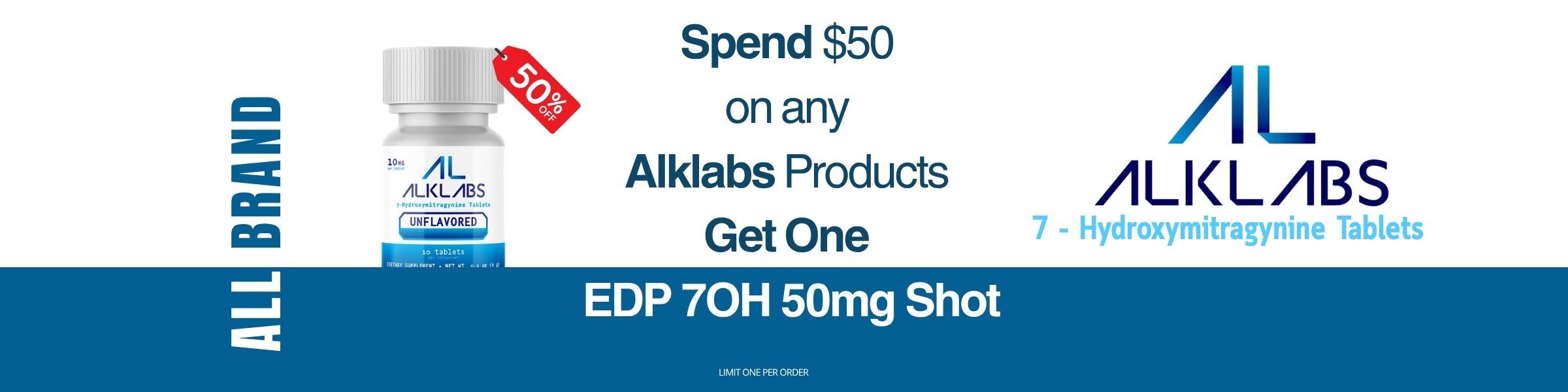 Promotional banner for Alkalabs products offering a buy-one-get-one deal.