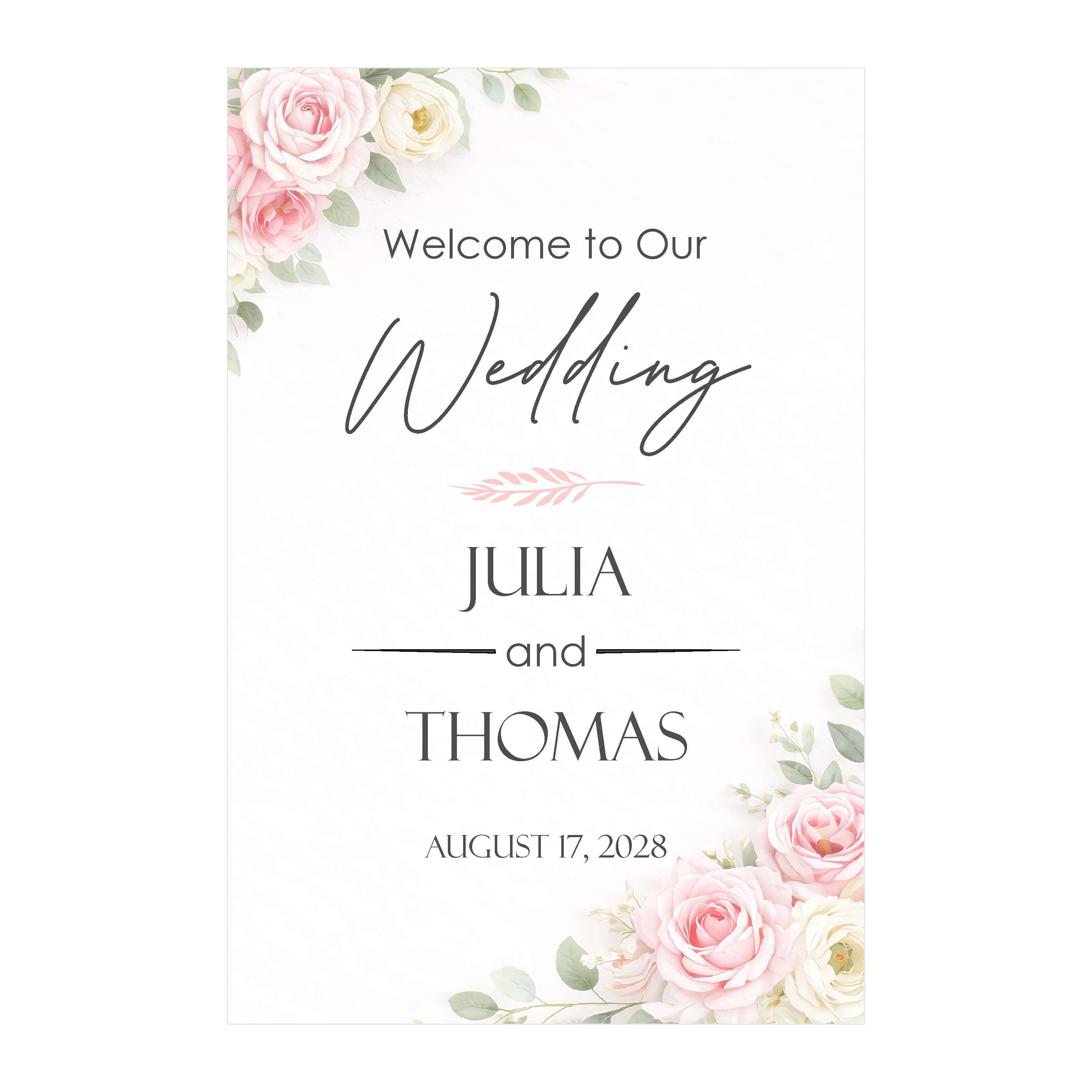 Welcome to Our Wedding, Julia and Thomas, March 17, 2018, floral design.