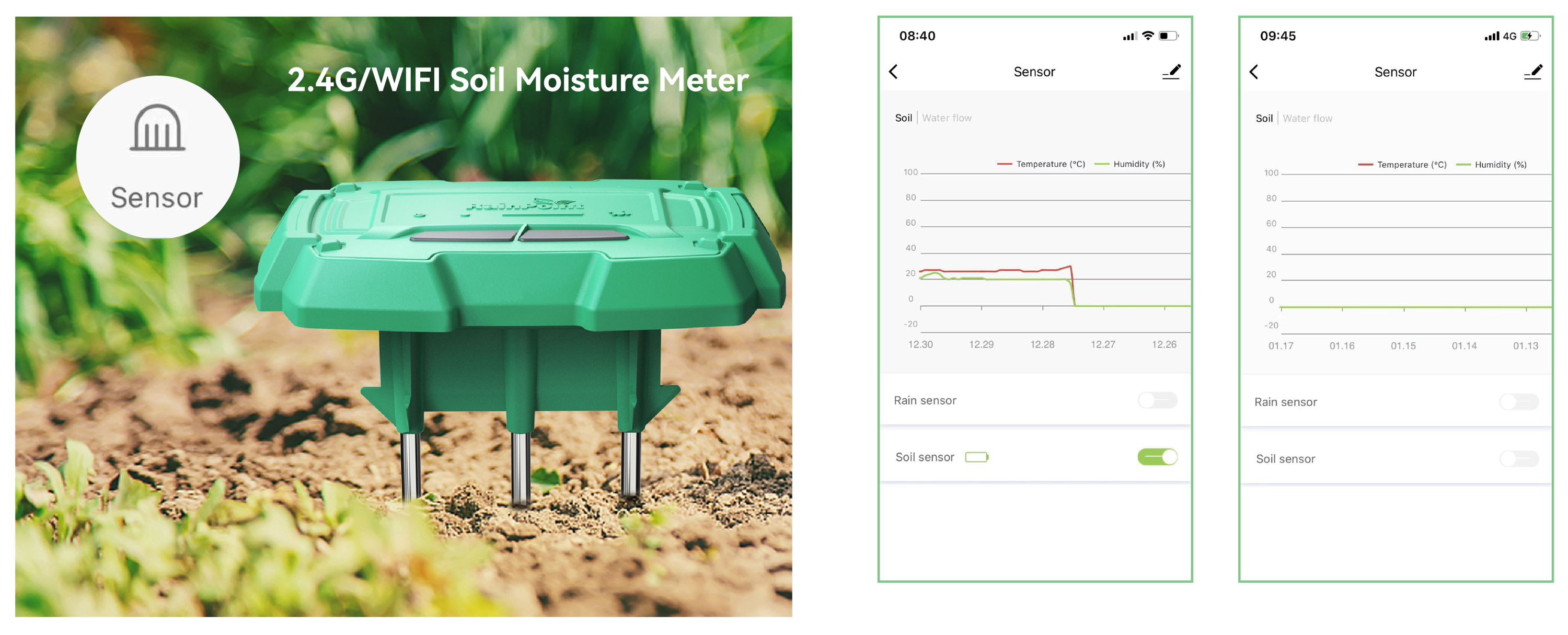 RainPoint Bluetooth Soil Moisture Temperature