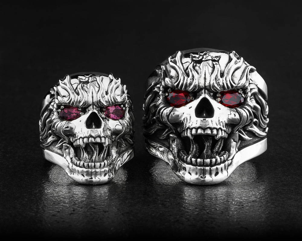 Fireskull Rings by NightRider Jewelry - Medium and Large