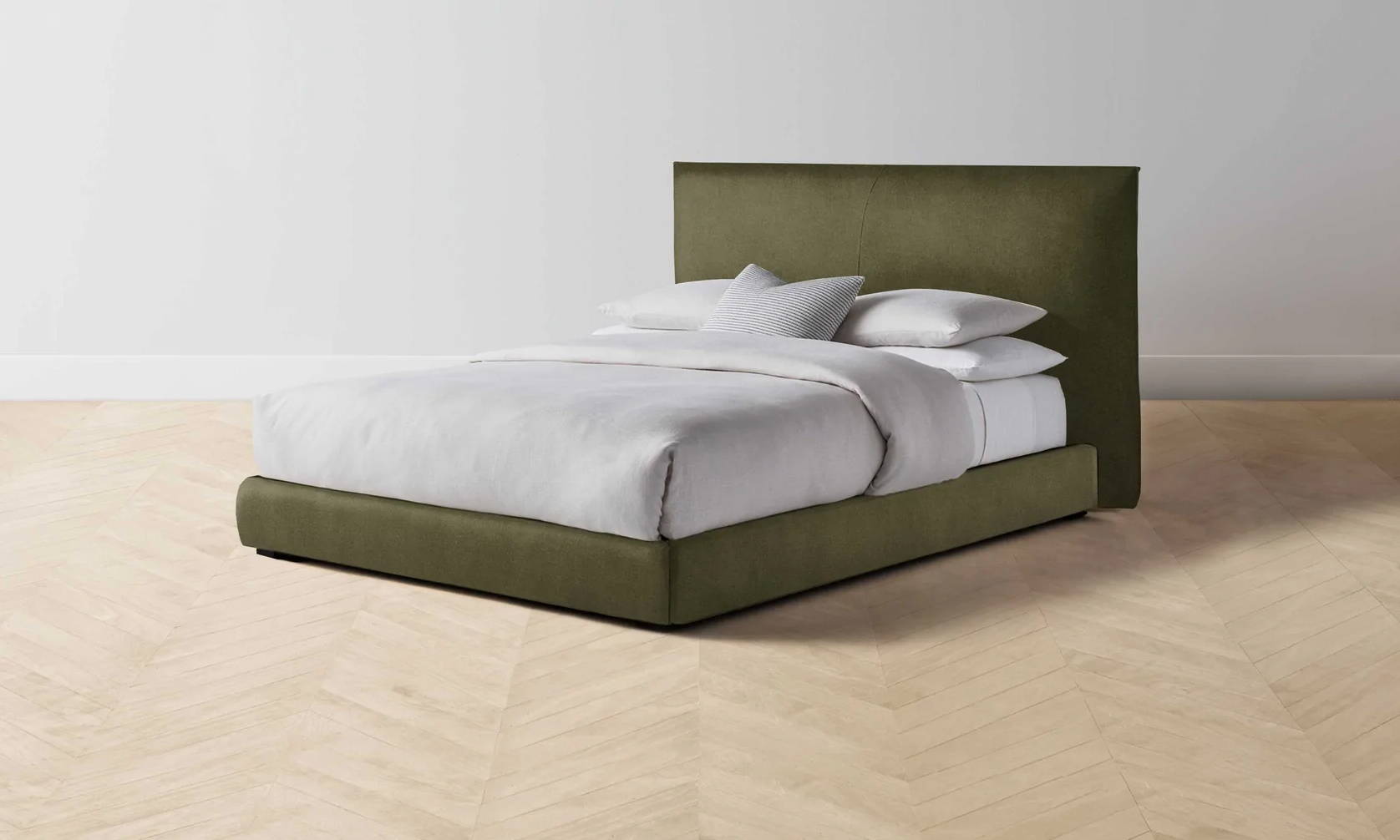 The Wythe Bed in Moss Mohair