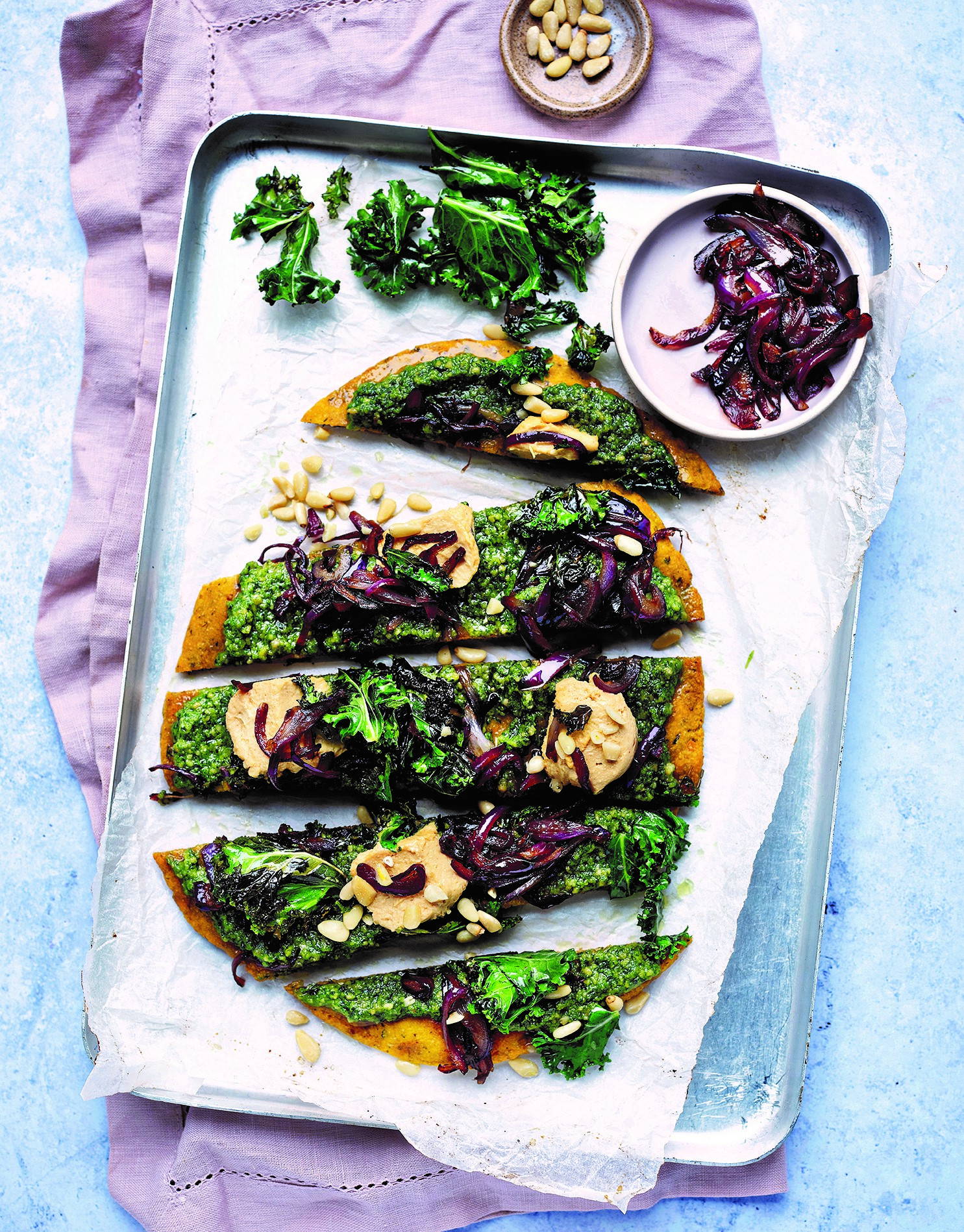 Vegan Pizza On Tray