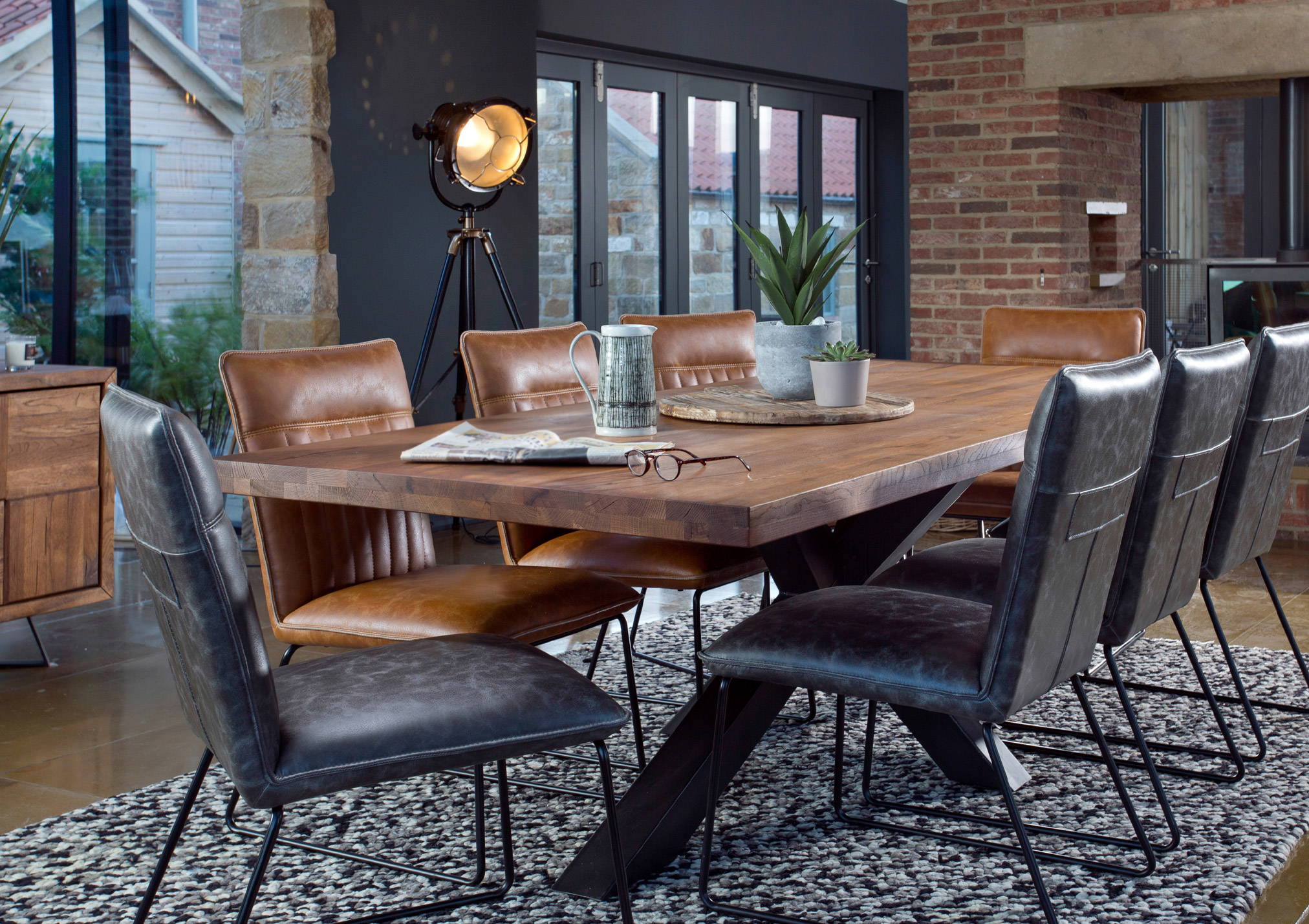 Sigdon Industrial Look Dining Tables - Mix & Match Dining Chairs