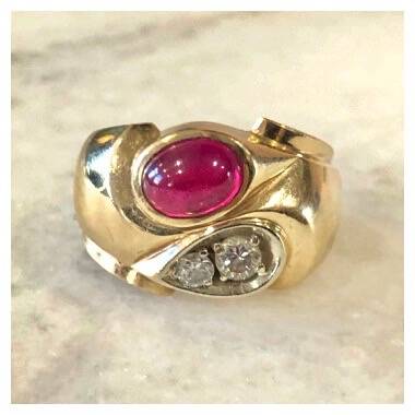 one of a kind ruby and diamond ring