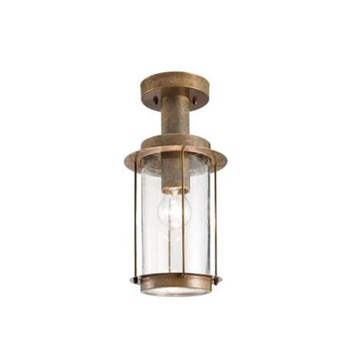 Brass Ceiling Light with Crystal Bubble Glass | Made in Italy