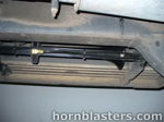 Black train horn mounted horizontally frame rail zip-tied air line Toyota 4Runner Shocker XL gallery photo 7